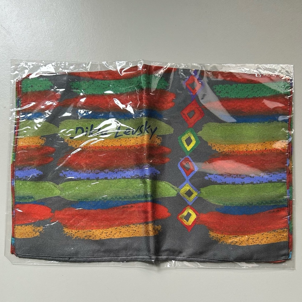NWT Dikla Levsky Printed Square Silk Scarf, Made in Italy